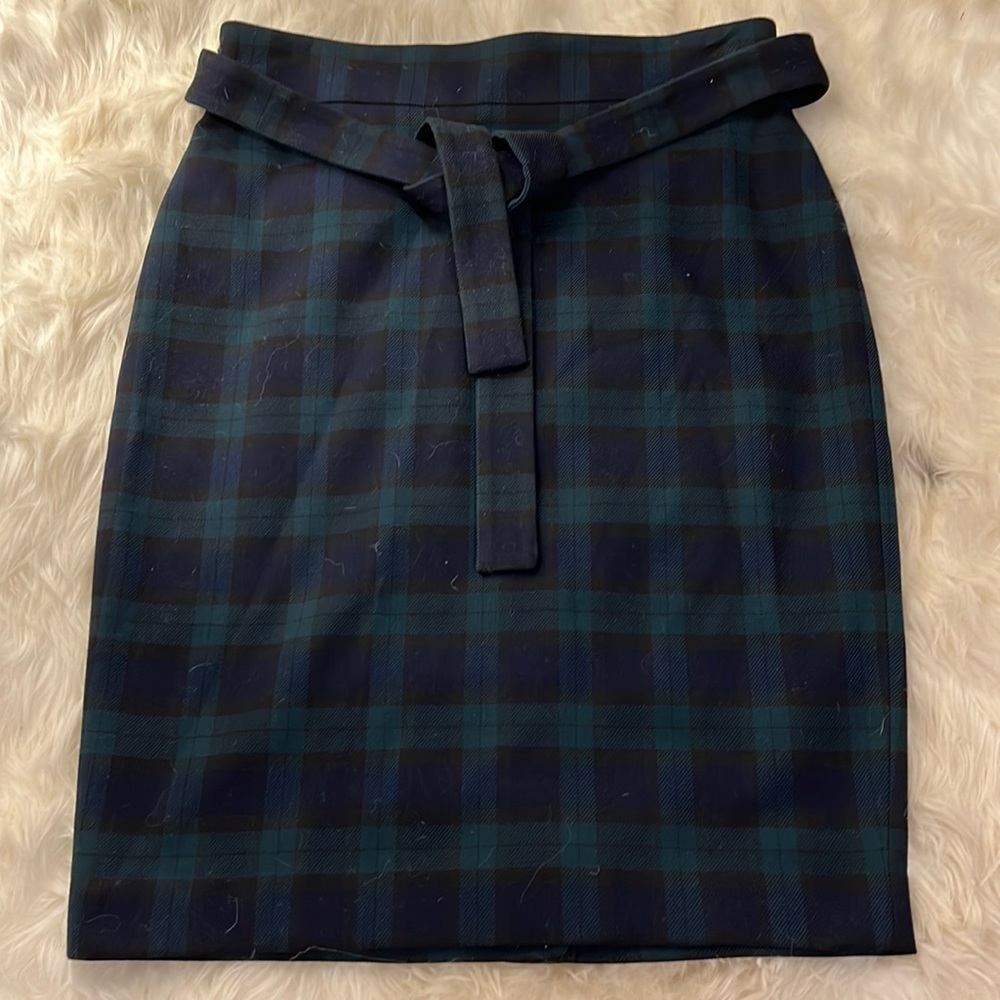 Never worn, black watch plaid straight wool skirt from Ann Taylor size 10